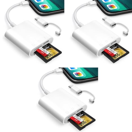 Verilux® SD Card Reader for iPhone iPad with USB C to C Connector 3 in 1 SD TF and USB Port Memory Card Readers Support Android Camera 3PCS Verilux® SD Card Reader for iPhone iPad with USB C to C Connector 3 in 1 SD TF and USB Port Memory Card Readers Support Android Camera 3PCS